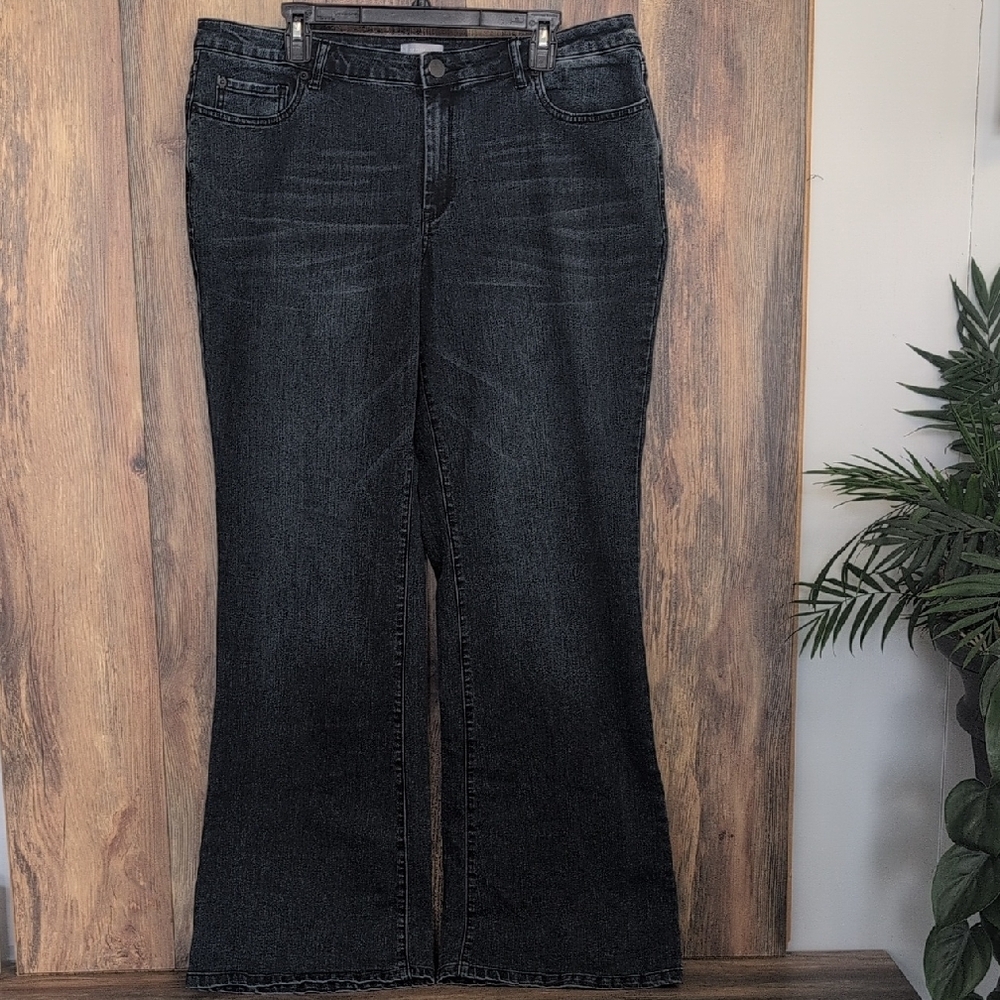 Harper & Liv Dark Wash Flare Plus Size Jeans 18W